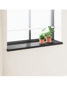 Soglia della Finestra Nero con Venature del Legno PVC