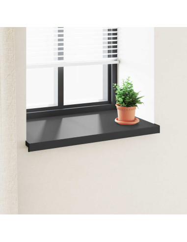 Soglia della Finestra Nero con Venature del Legno PVC