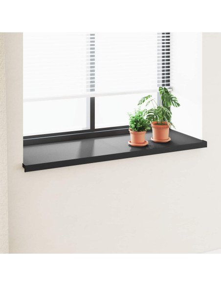 Soglia della Finestra Nero con Venature del Legno PVC