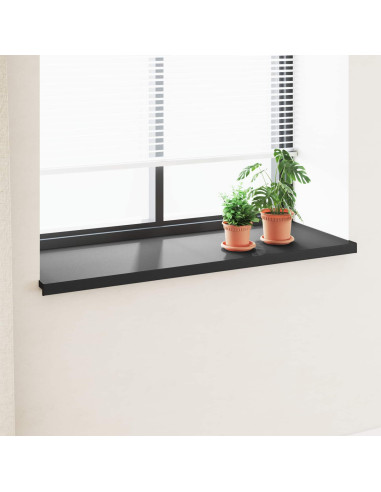 Soglia della Finestra Nero con Venature del Legno PVC