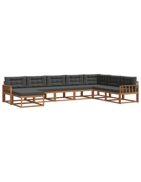 Set di divani da esterno con cuscino 8 pcs Naturale e Antracite