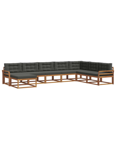 Set di divani da esterno con cuscino 8 pcs Naturale e Antracite