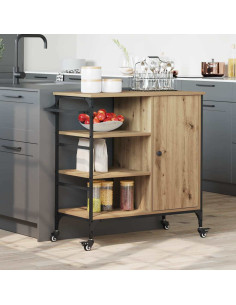 Carrello da Cucina Rovere artigianale 87,5 x 39 x 84,5 cm