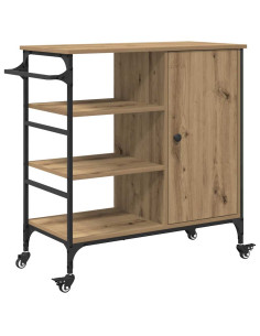 Carrello da Cucina Rovere artigianale 87,5 x 39 x 84,5 cm 2