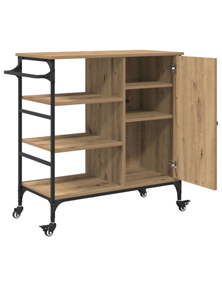Carrello da Cucina Rovere artigianale 87,5 x 39 x 84,5 cm