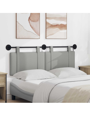 Testiera sospesa Con luce LED Grigio Nuvola Tessuto