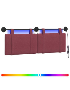 Testiera sospesa Con luce LED Rosso Vino Tessuto 2