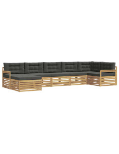 Set di divani da esterno con cuscino 7 pcs Bianco e Antracite 2