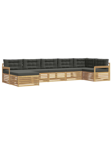 Set di divani da esterno con cuscino 7 pcs Bianco e Antracite