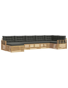 Set di divani da esterno con cuscino 7 pcs Bianco e Antracite 2