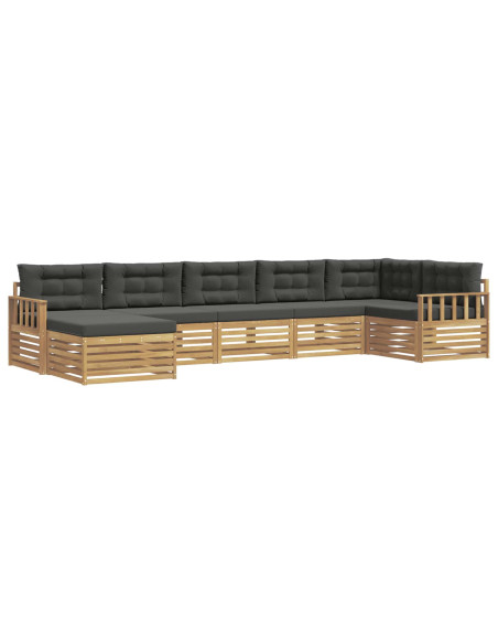 Set di divani da esterno con cuscino 7 pcs Bianco e Antracite
