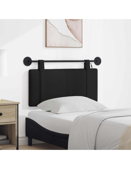 Testiera sospesa Con luce LED Nero Tessuto