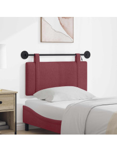 Testiera sospesa Con luce LED Rosso Vino Tessuto