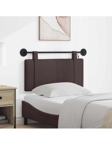 Testiera sospesa Con luce LED Marrone Scuro Tessuto