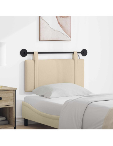 Testiera sospesa Con luce LED Crema Tessuto