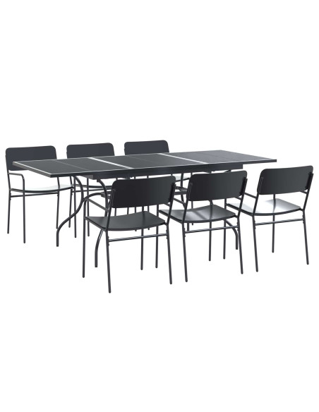 Set da Pranzo per Giardino 7 pcs Antracite Acciaio