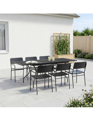 Set da Pranzo per Giardino 7 pcs Antracite Acciaio