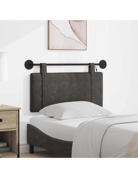 Testiera sospesa Con luce LED Nero PU Antico