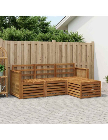 Set di divani da esterno 4 pcs Naturale