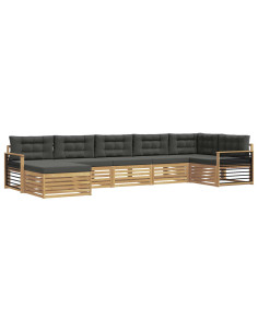 Set di divani da esterno con cuscino 7 pcs Bianco e Antracite 2