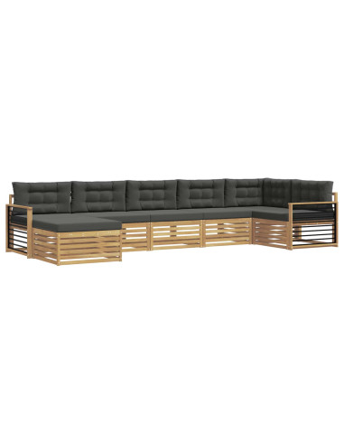 Set di divani da esterno con cuscino 7 pcs Bianco e Antracite