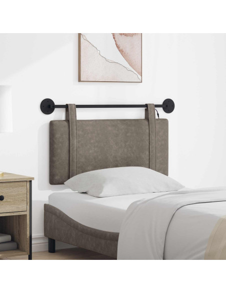 Testiera sospesa Con luce LED Grigio PU Antico
