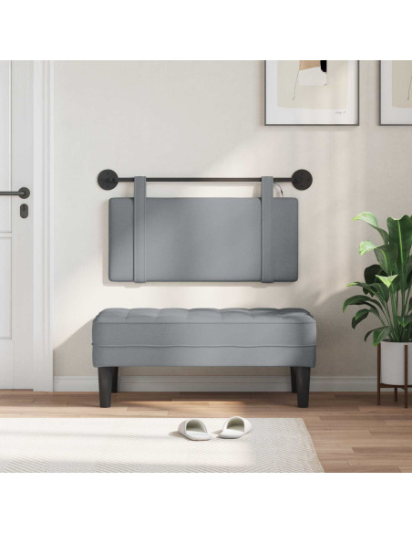 Testiera sospesa Con luce LED Grigio Chiaro Tessuto