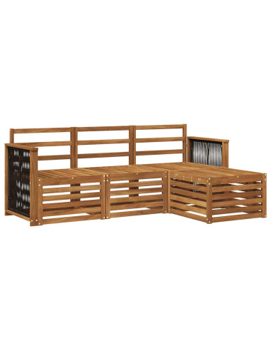 Set di divani da esterno 4 pcs Naturale