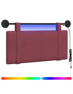 Testiera sospesa Con luce LED Rosso Vino Tessuto 2