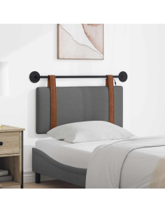Testiera sospesa Con luce LED Grigio Scuro PU Antico
