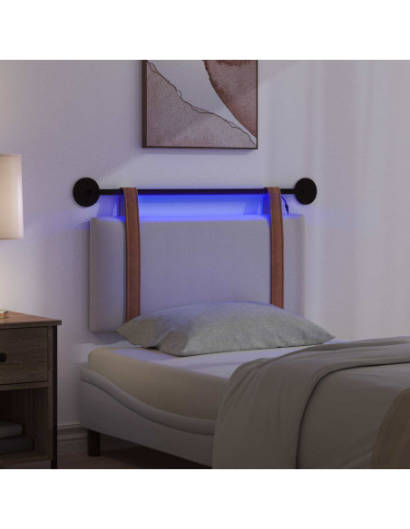 Testiera sospesa Con luce LED Grigio Nuvola PU Antico