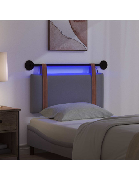 Testiera sospesa Con luce LED Grigio Scuro PU Antico