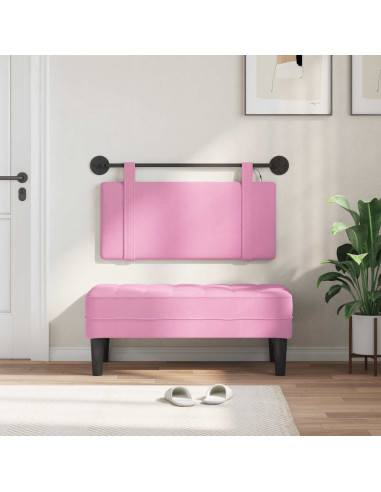 Testiera sospesa Con luce LED Rosa Tessuto