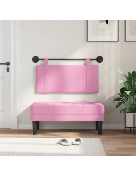 Testiera sospesa Con luce LED Rosa Tessuto