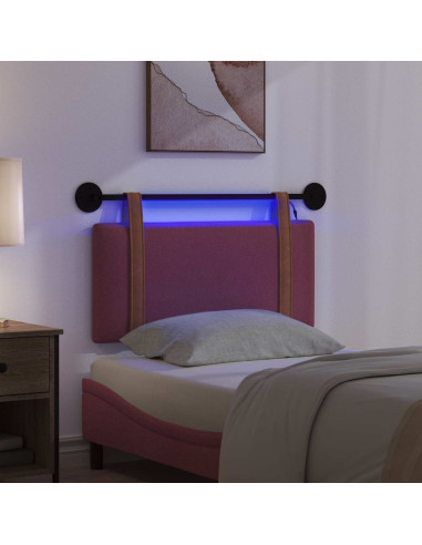 Testiera sospesa Con luce LED Rosso Vino PU Antico