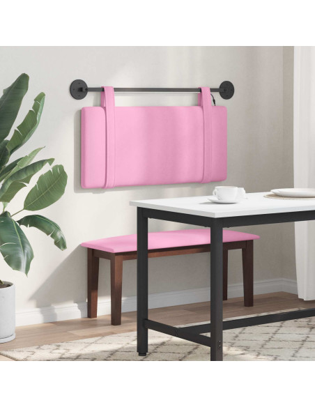 Testiera sospesa Con luce LED Rosa Tessuto