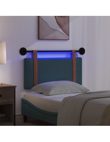 Testiera sospesa Con luce LED Verde Scuro PU Antico