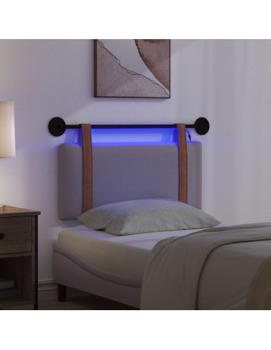Testiera sospesa Con luce LED Tortora PU Antico