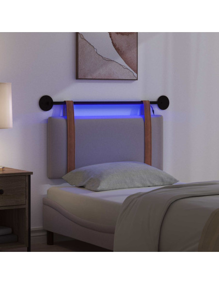Testiera sospesa Con luce LED Tortora PU Antico