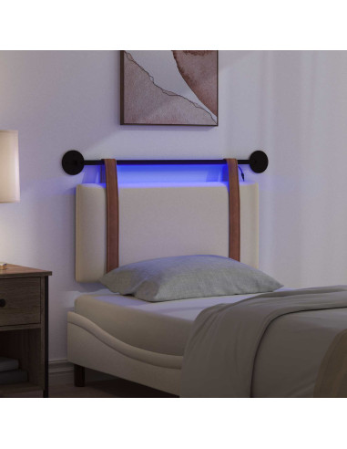 Testiera sospesa Con luce LED Crema PU Antico