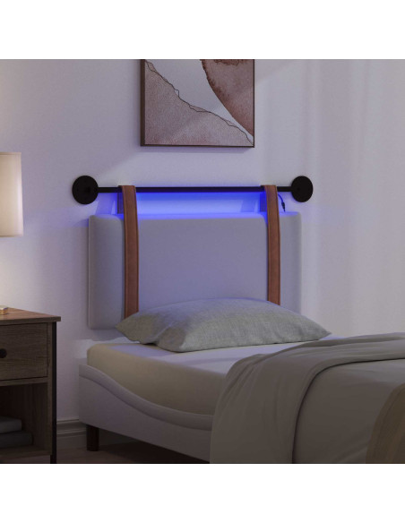 Testiera sospesa Con luce LED Bianco PU Antico