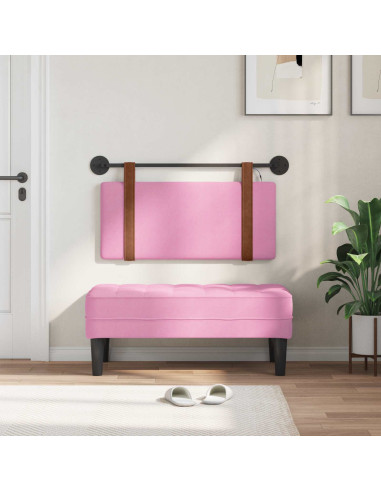 Testiera sospesa Con luce LED Rosa PU Antico