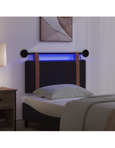 Testiera sospesa Con luce LED Nero PU Antico