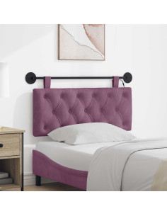 Testiera sospesa Con luce LED Viola Velluto