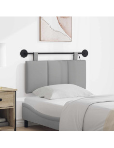 Testiera sospesa Con luce LED Grigio Nuvola Tessuto