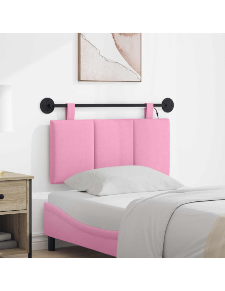 Testiera sospesa Con luce LED Rosa Tessuto