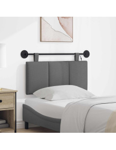 Testiera sospesa Con luce LED Grigio Scuro Tessuto