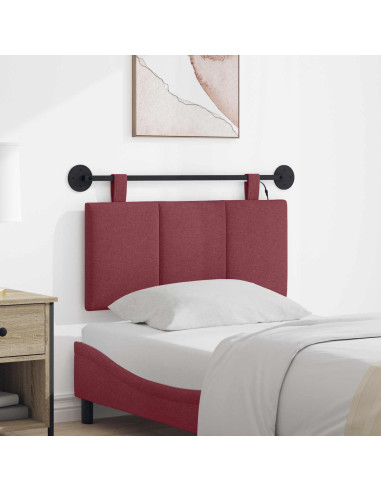 Testiera sospesa Con luce LED Rosso Vino Tessuto