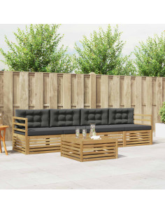 Set di divani da esterno con cuscino 5 pcs Bianco e Antracite