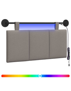 Testiera sospesa Con luce LED Tortora Tessuto 2